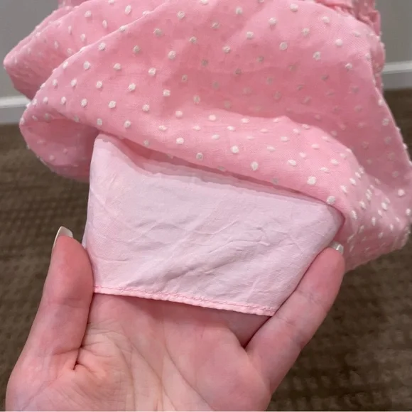 VINTAGE J.C. Penney Pink & White Swiss Dot Princess Floral 1976 Maxi Dress - Picture 9 of 11